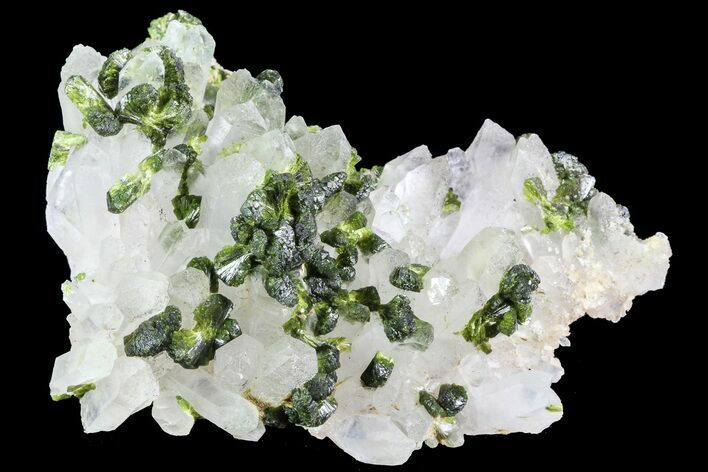 Quartz Cluster With Epidote - Morocco #84332